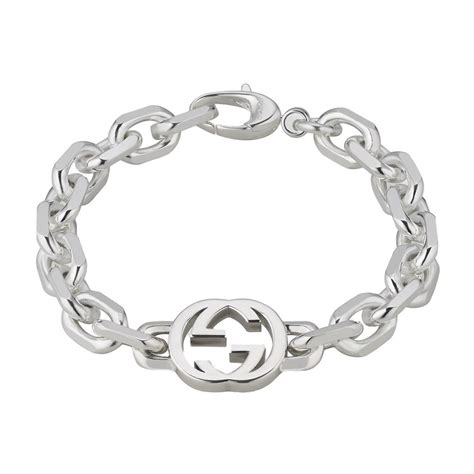 bracciale gucci argento catenella|Bracciali a catena in Argento .